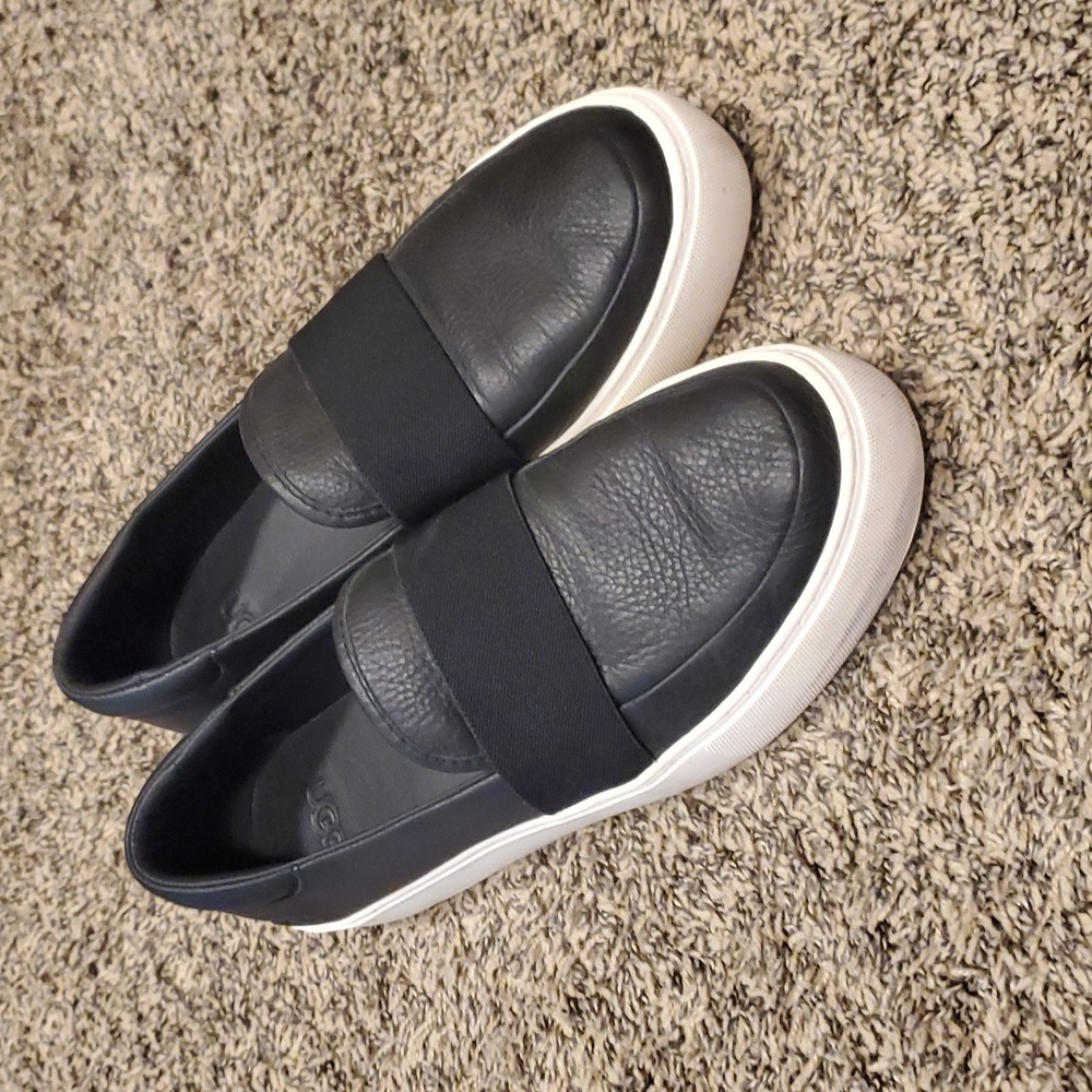 UGG Black Leather Slip on